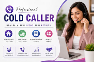 real estate cold caller, janitorial cold calling, vending machine locator, leads