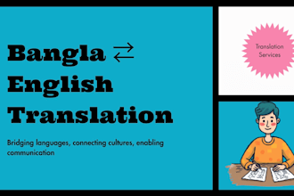 translate documentaries, vlogs, and blogs between english and bangla