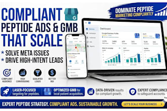 create gmb, solve peptides meta ads, run peptide marketing glp1 peptide ads