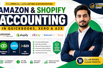 do ecommerce amazon shopify accounting and bookkeeping in quickbooks xero, a2x