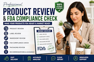 do fda product review, label review and compliance check