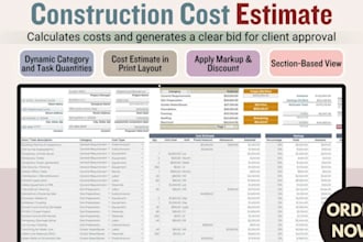 build structural load calculator estimation, analysis  cost quote spreadsheet