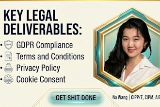 draft or review terms, privacy policy, cookie banner, agreements