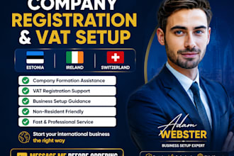 register your company and handle vat in estonia ireland UK