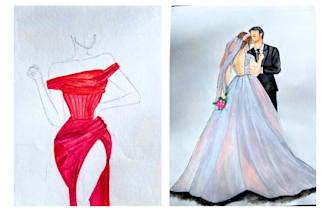 provide technical garment execution sketches and manual renderings in interiors
