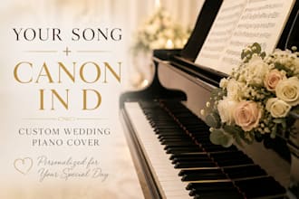 blend canon in d with a custom wedding piano cover of your choosing