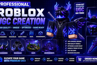 create roblox ugc items, accessories, wearable assets, maps and environments