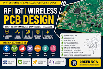 design rf iot wireless pcb, emi emc, impedance control, wifi bluetooth lora nfc,