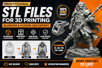 create detailed stl files for 3d printing in blender or fusion 360