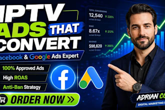 setup approved iptv facebook and google ads xtream promotion iptv sales funnel