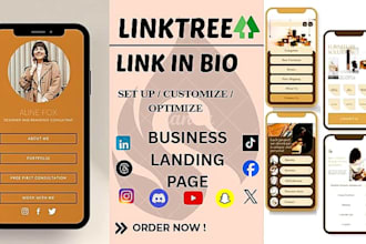 set up linktree bio link landing page for social media