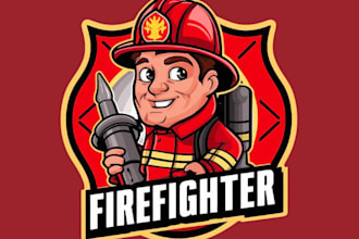 make high quality firefighter logo with satisfaction guarantee
