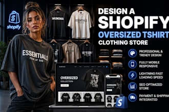 design a morden shopify oversized tshirt clothing store