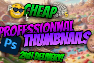 make a professionnal thumbnail for your youtube tiktok twitch channel