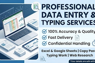 do urgent data entry english typing