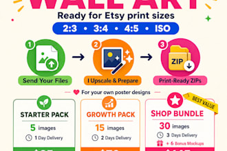 upscale your ai wall art into etsy print ready files
