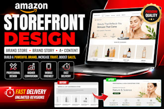 design amazon storefront, brand story  a plus content and fba store setup