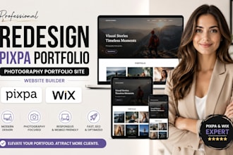 redesign pixpa portfolio website photography portfolio site website builder wix