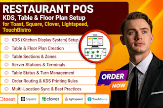 setup toast square clover lightspeed touchbistro pos kds