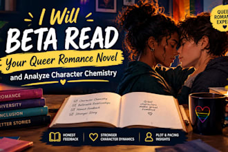beta read your queer romance novel and analyze character chemistry