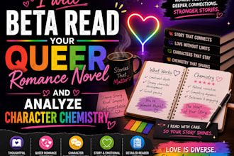 beta read your queer romance novel and analyze character chemistry