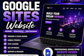 design a modern google sites website or landing page