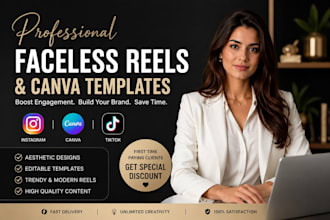 create faceless digital marketing aesthetic reel bundle in canva