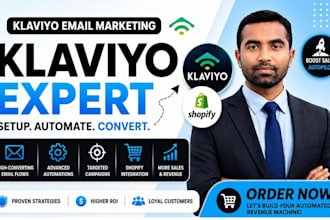 set up klaviyo email flows and abandoned cart for shopify store