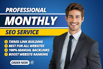 website complete monthly seo service using white hat off page backlinks building