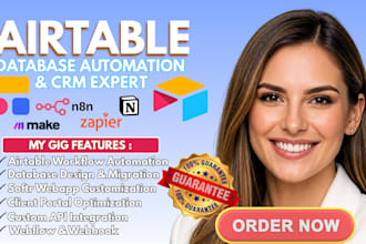 build an all in one airtable databse, CRM, workspace,  dashboard and automation