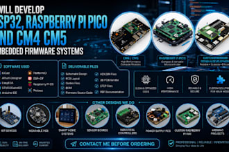 develop esp32, raspberry pi pico and cm4 cm5 embedded firmware systems