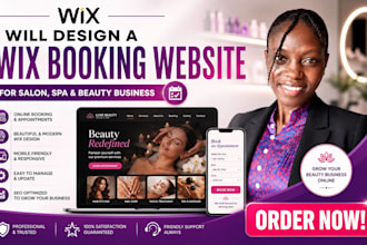 design a wix booking website for salon spa barber and beauty business