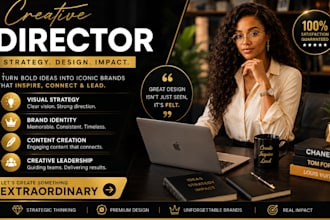 be your creative director for branding, social media and visual identity