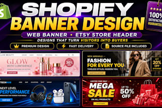 design shopify banner, hero image and web banner for your store