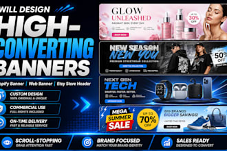 design shopify banner, hero image and web banner for your store