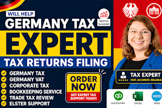 do german tax filing, corporate tax, bookkeeping, income tax, german vat return