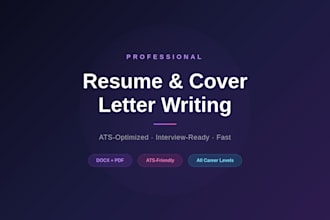 write a professional resume and cover letters