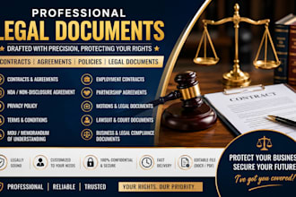 draft legal contracts, agreements, nda, privacy policy and business documents