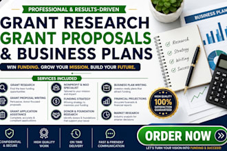 do grant research, write grant proposals and business plans