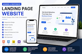 create a modern responsive landing page website