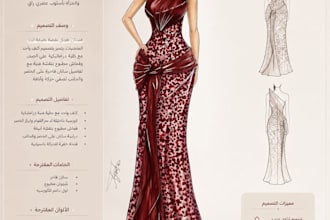 do fashion design and custom dress sketching