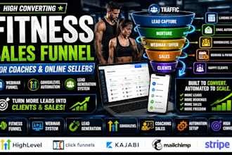 build a fitness sales funnel, gym coaching funnel, digital product automation