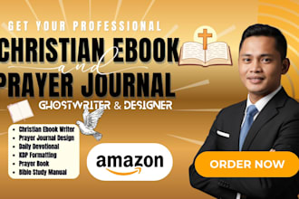 write and design a professional christian ebook, devotional, prayer journal