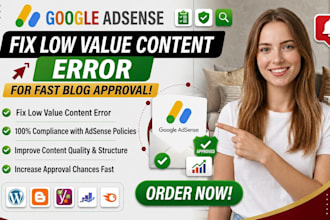 fix google adsense low value content error for fast blog approval