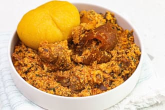 teach you how to cook egusi soup with perfectly prepared semo
