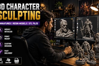 sculpt detailed 3d characters and miniatures for printing