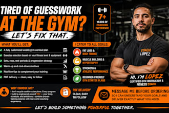 create a personalized gym workout plan and fitness program