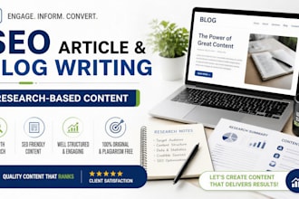 write a blog or article on any topic with SEO optimization