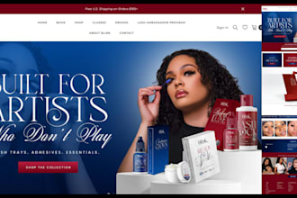 design a beauty website and skincare website on shopify