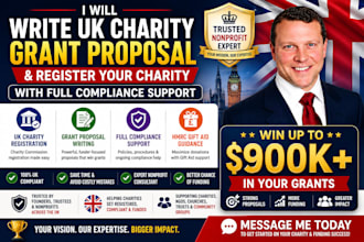 write UK charity grant proposal, register your charity with full compliance supp